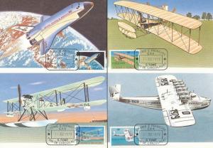 ST THOMAS & PRINCE Is. 1979 AIR SPACE SET FDC Used on Maxi Cards (6 Items)[D351]