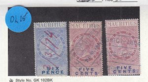 Mauritius: 1869/96 Internal Revenue, Used (DL15)