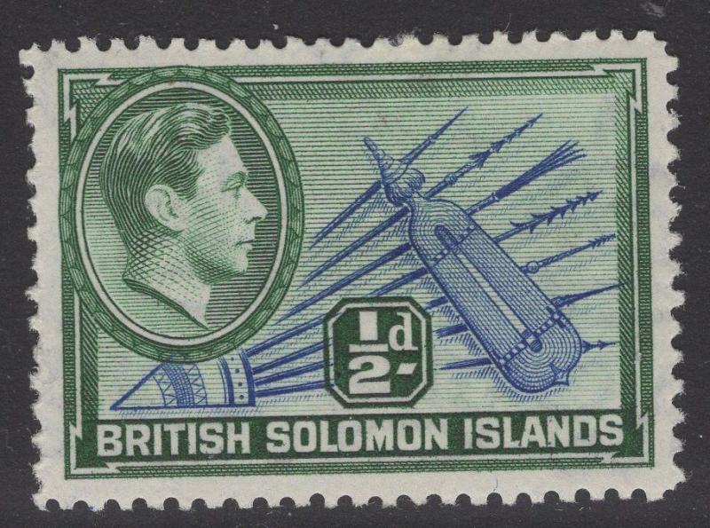 BRITISH SOLOMON IS. SG60 1939 ½d BLUE & BLUE-GREEN MTD MINT