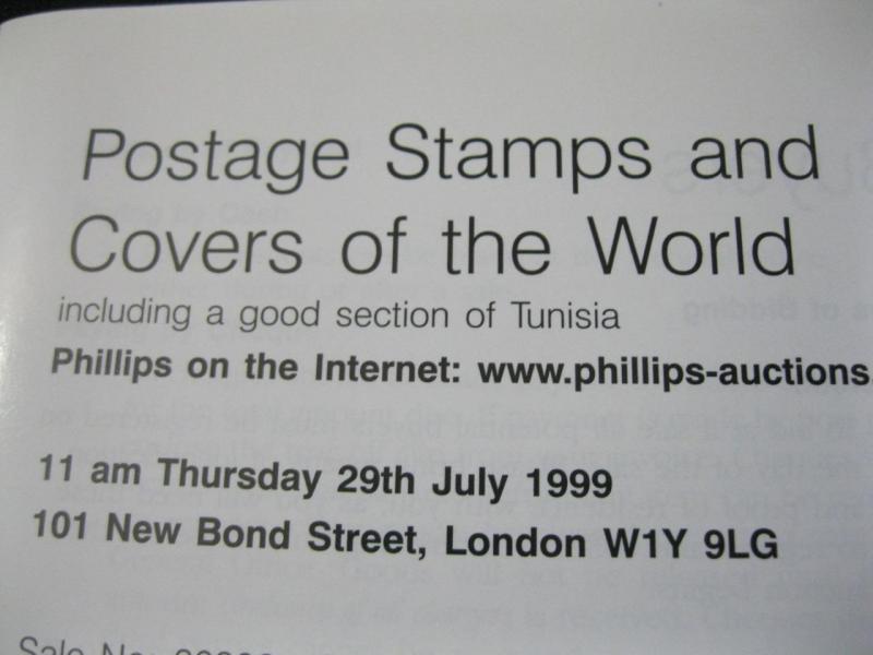 PHILLIPS AUCTION CATALOGUE 1999 STAMPS AND COVERS OF THE WORLD with TUNISIA