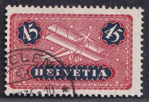 Switzerland #C8 used 1923  biplane 45c