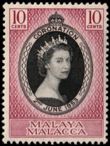 ✔️ MALAYA MALACCA 1953 - CORONATION - SC.  27 MNH ** [5CW2]