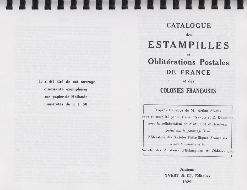 Catalog of Handstamps & Postmarks of France & Colonies, by Arthur Maury ...
