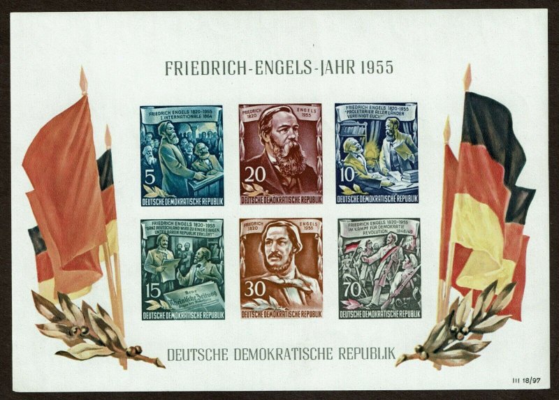 HuskyStamps ~ Germany DDR #264a, Imperforate Souvenir Sheet, MNH, Engels, 11pics