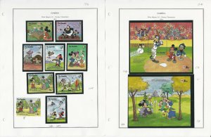 Gambia Stamp Collection on 24 Steiner Pages, 1991-94 Mint NH Sets Disney, JFZ