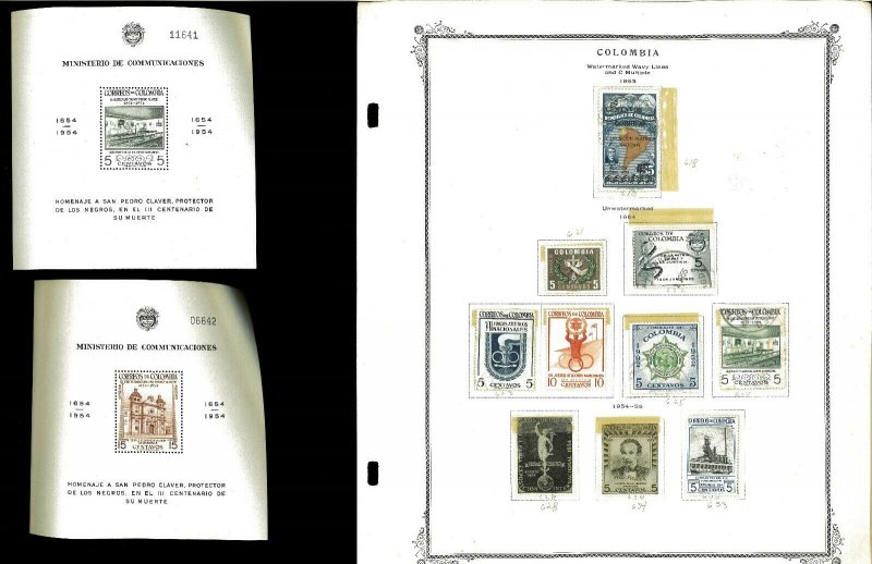 Colombia 1908-1961 M & U in Mounts on Scott Specialty Pages