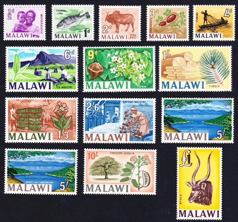 Malawi Definitives Pound Values 14v COMPLETE SG#215-227 SC#5-17