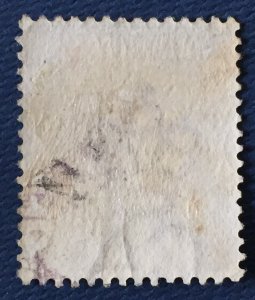 HONG KONG 1891 QV 10c Used Postmark Vertical Killer wmk CA SG#36 HK4587