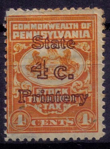 US #PHL1-5S MH Philadelphia Overprint Red Documentary Stamp Tax Revenues Fine