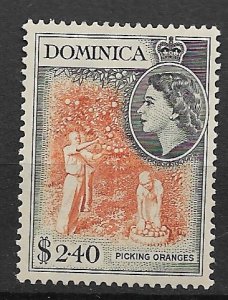 1954 Dominica 156 $2.40 Picking Oranges MHR