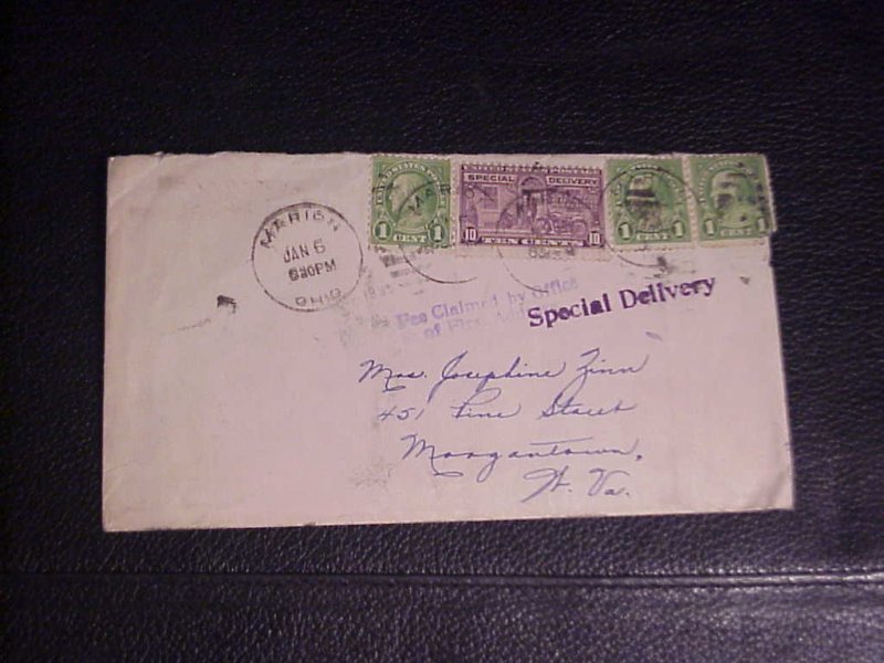 1935 SPECIAL DELIVERY WITH 10 CENT S.D. AND 3 A PAIR AND SINGLE 1 CENT FRANKLINS