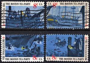 SC#1480-83 8¢ Boston Tea Party Singles (1973) Used