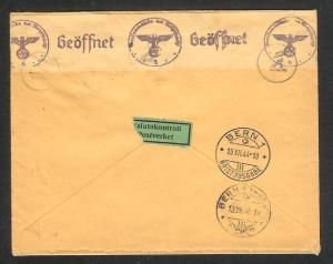 WWII R-cover sent from Sweden to Switzerland with German censorship c184
