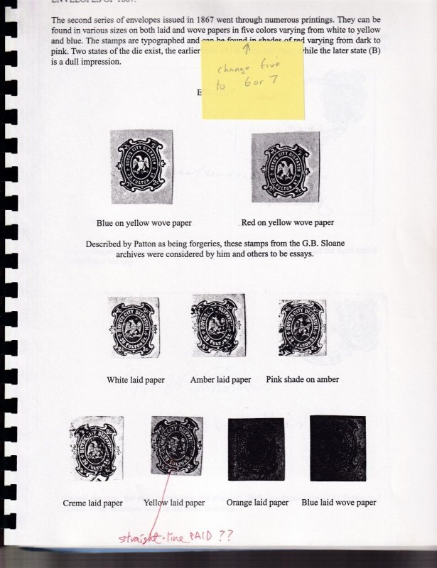 Boyd's Local Post Photocopy of M. Richardson's Exhibit, Notes by Lyons, Bowman 