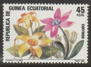 EQUATORIAL GUINEA 95, NATURE CONSERVATION-FLOWERS. SINGLE MINT, NH. VF. (788)