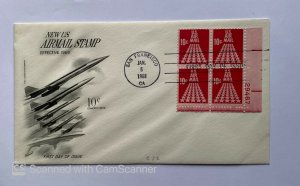  US FDC , WITH CACHET 	US AIRMAILSTAMP , EFFECTIVE 1968	1968	SAN FRANCISCO	CA	BK