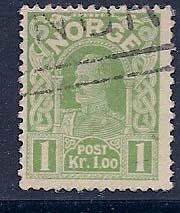 #53 Norway King Haakon 1.00 Kr Light Cancel