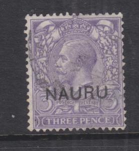 NAURU, 1916 on GB, 3d. Violet, used.