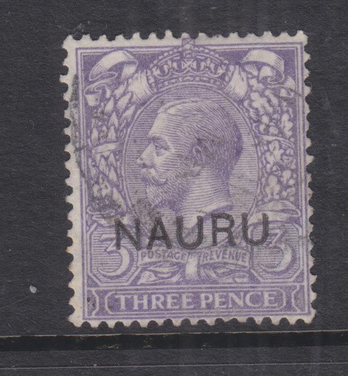 NAURU, 1916 on GB, 3d. Violet, used.