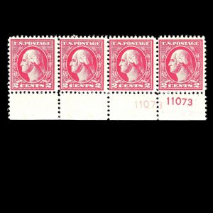 WCstamps:U.S. Scott #527 / 2c Type V Strip (4), VG/F Mint OGnh / CV $160