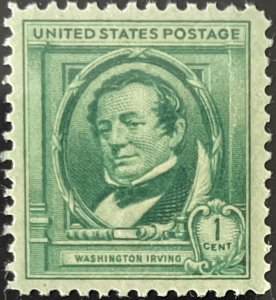 Scott #859 1940 1¢ Famous Americans Washington Irving MNH OG VF