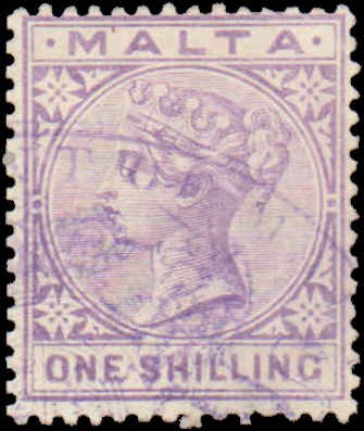 Malta #13, Incomplete Set, High Value, 1885, Used, Thin