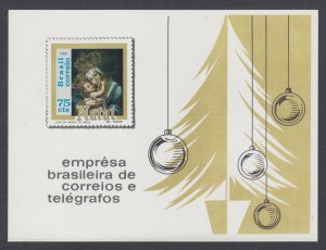 Brazil Sc 1147 MNH. 1969 75c Christmas Souvenir Sheet, imperf, fresh, bright, VF