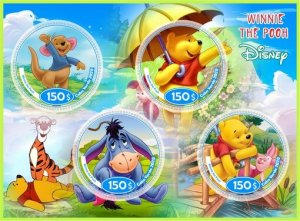 Stamps.Cartoons ,Winnie The Pooh 2020 year, sheet 1+1  perforated