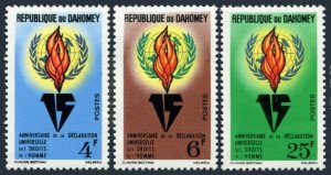 Dahomey 182-184,MNH.Michel 229-231. Declaration of Human Rights,15th Ann.1963.