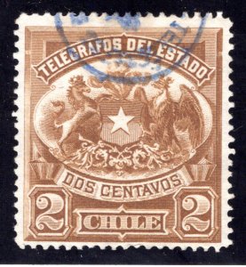 Chile, Telegraph, Type 1, 2c, H1, used, Telegrafos Del Estado