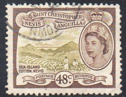 St Christopher, Nevis & Anguilla 1954 48c Sea island cotton, Nevis  used