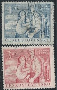 Czechoslovakia 361-362 (used) Czech Independence, 30th anniv. (1948)