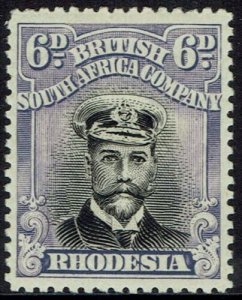 RHODESIA 1922 KGV ADMIRAL 6D DIE III PERF 15 