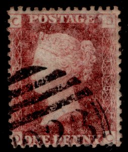 GB QV SG44, 1d lake-red PLATE 198, USED. DC