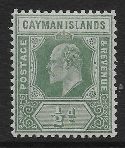 CAYMAN ISLANDS SG25 1907 ½d GREEN MNH