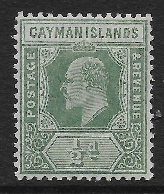 CAYMAN ISLANDS SG25 1907 ½d GREEN MNH