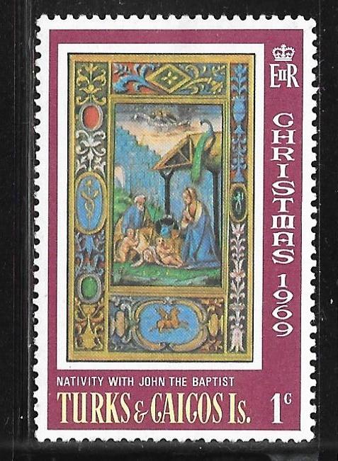 Turks and Caicos 196: 1c The Nativity with John the Baptist, MH, VF