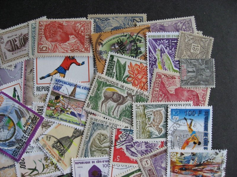 Ivory Coast collection of 55 different U, M, up to 2005 era, check them out!