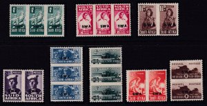 South West Africa SWA 1942-1945 - War Effort Reduced sizes MLH  set # 144-152