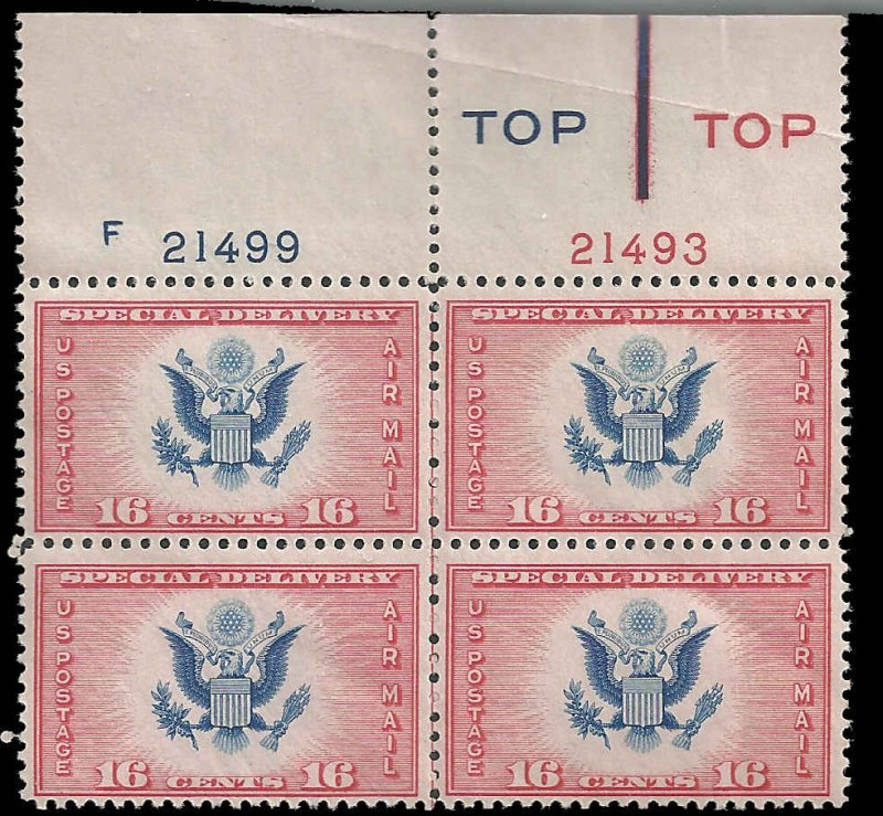 US - #CE2 - Margin Block of 4 - Type 4 - MNH - SCV-18.00