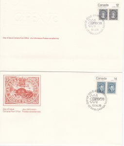 Canada # 753-756, CAPEX '78, First Day Covers