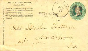 United States Connecticut Stamford c1880 maltese cross   Postal Stationery En...