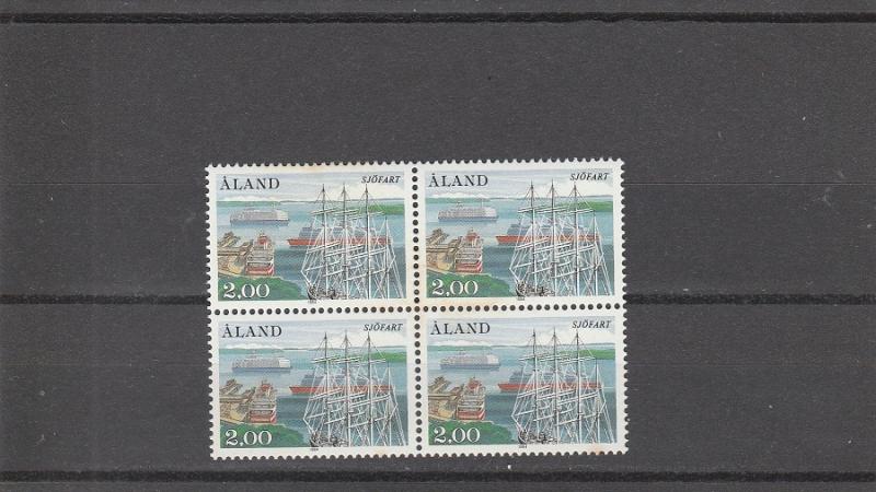 Aland  Scott#  23  MNH  Block of 4  (1984 Mariehamn West Harbor)