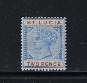 ST. LUCIA SCOTT #30- 1898- 2P (ULTRA/ORG BROWN) - DIE II (DIE B)- MINT LH