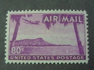 U.S.# C46-MINT/HINGED-----AIR-MAIL----PALM TREES & AIRPLANE---1952