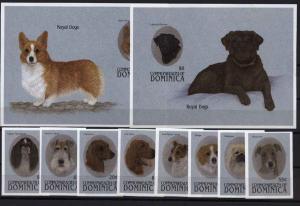 Dominica Dogs Mi#1844-51B Bl#264-65B MNH Rare!!!