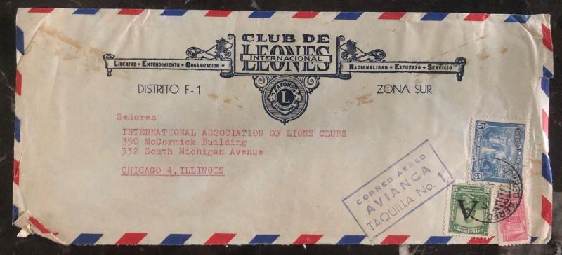 1950s Colombia Lions Club Airmail cover Chicago IL USA Avianca