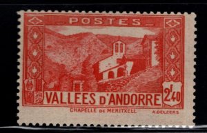 (French) Andorra Scott 58A MH* stamp