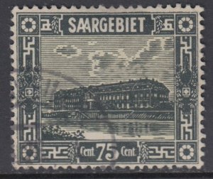 SAARGEBIET - Mi 93II diagonaler Strich rechts im Wasser (Feld 100) cv 220$