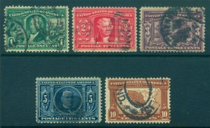 US 1904   Louisiana Purchase set   Scott # 323-327 ( Yvert # 159-162 ) used